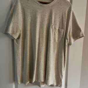 Wallin & Bros Mens Speckled Cream Pocket Short Sleeve Casual Cotton Tee Size XL